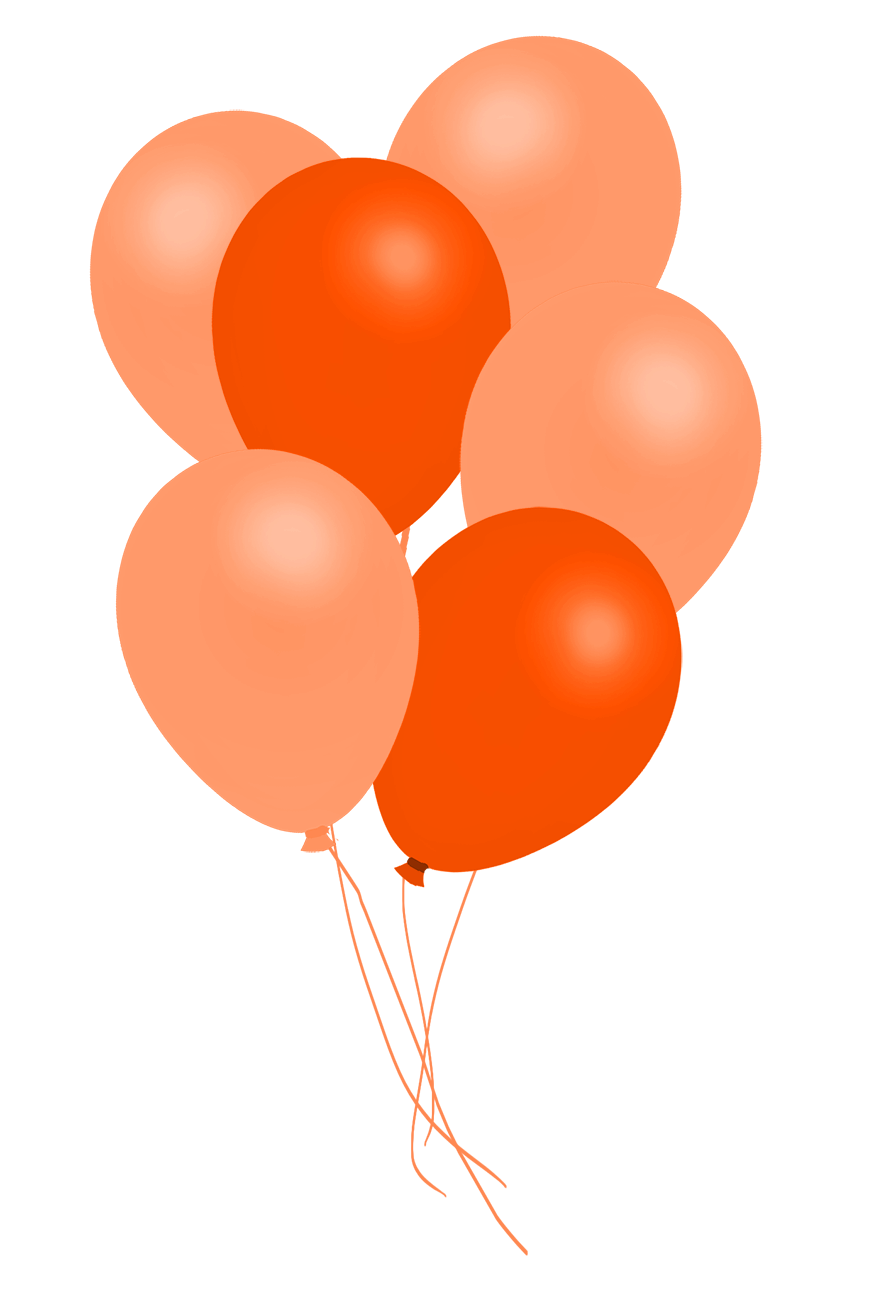 orange balloons clipart