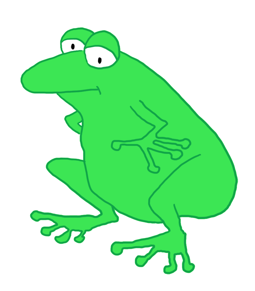 cartoon frog sitting