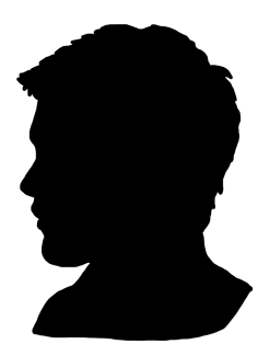 Young man's face silhouette