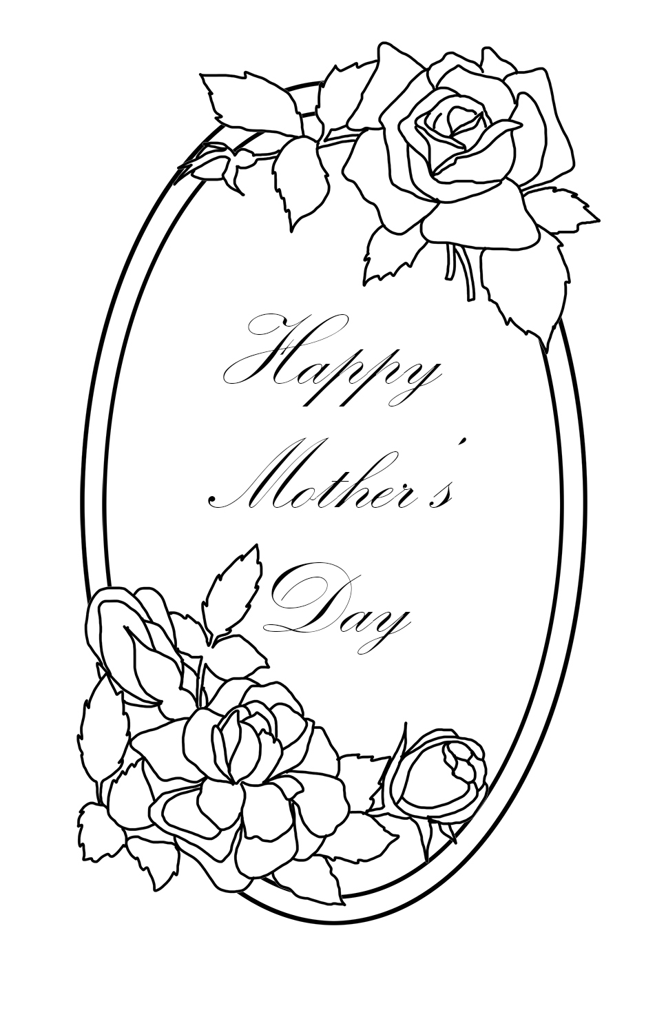 Mother's day coloring sheet roses