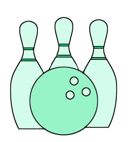 green bowling ball and cones