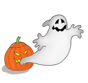 pumpkin clip art with ghost