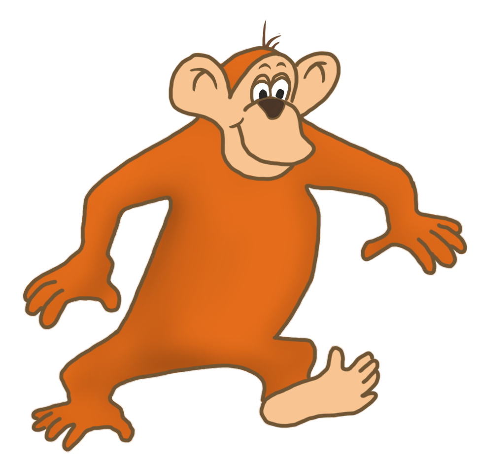 funny walking monkey drawing