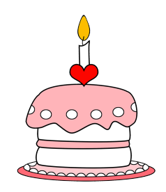 pink birthday cake with one candle