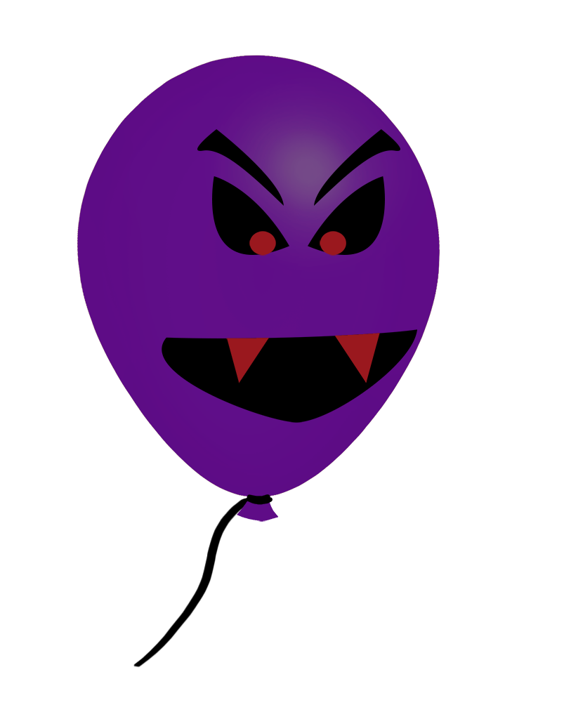 purple Halloween balloon face