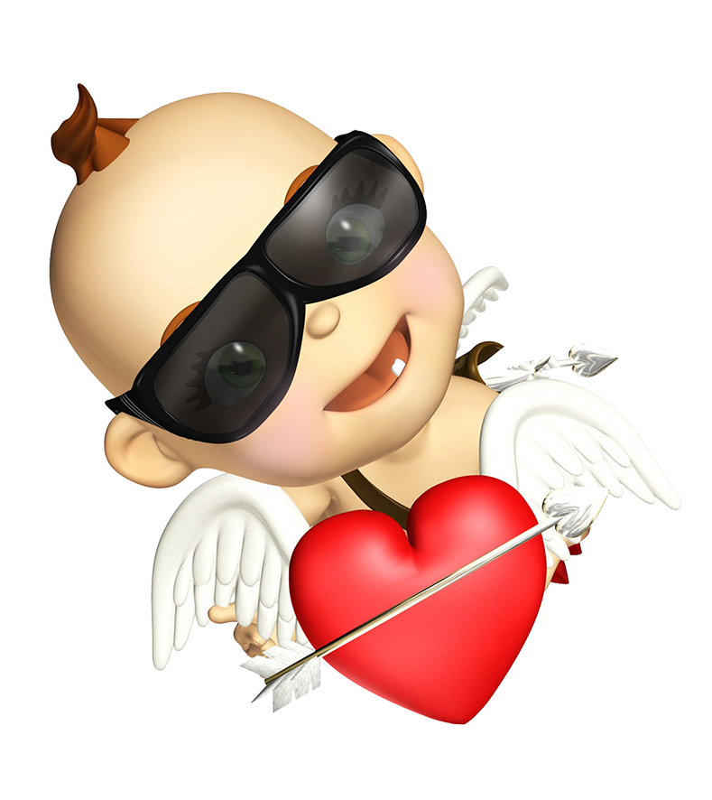 baby cupid with heart and wings