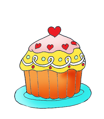 Valentine  cup cakes clipart