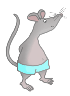 cute mouse with blue shorts