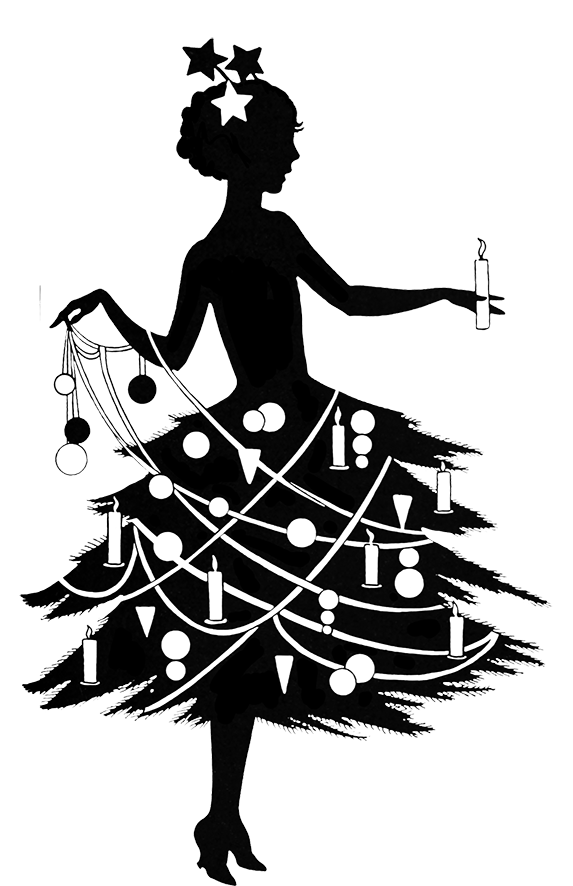 vintage Christmas silhouette