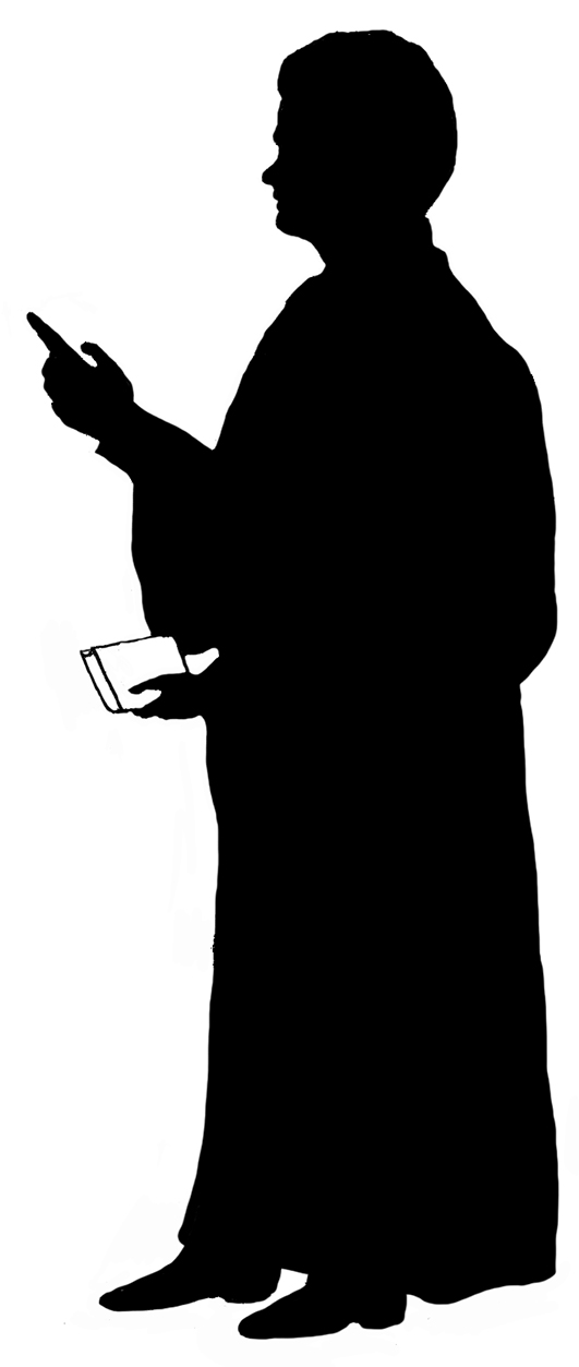 silhouette man with book