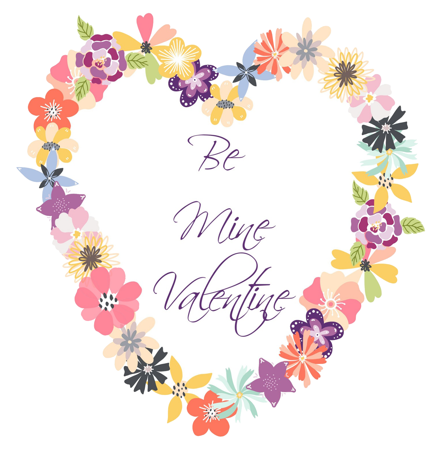 Be mine Valentine-heart flowers