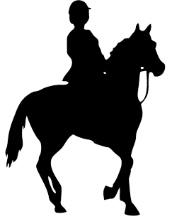 black silhouette of horse rider
