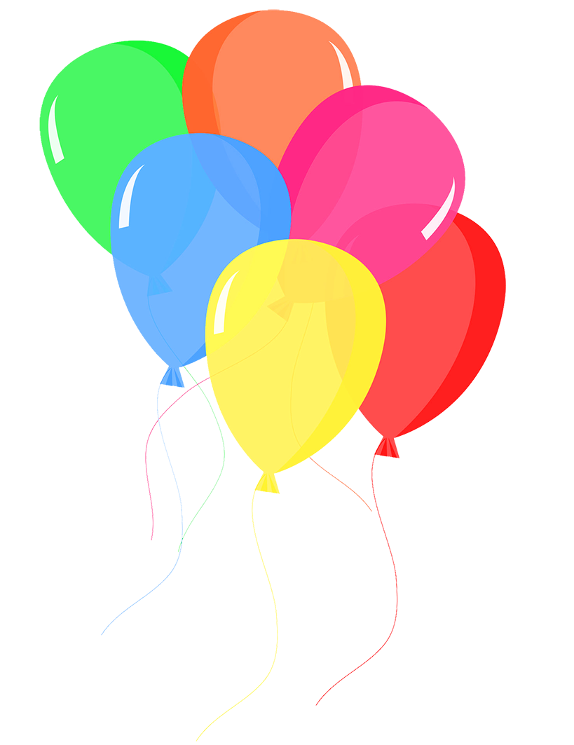 colorful balloons in rainbow colors