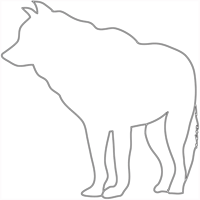 sketh of standing wolf