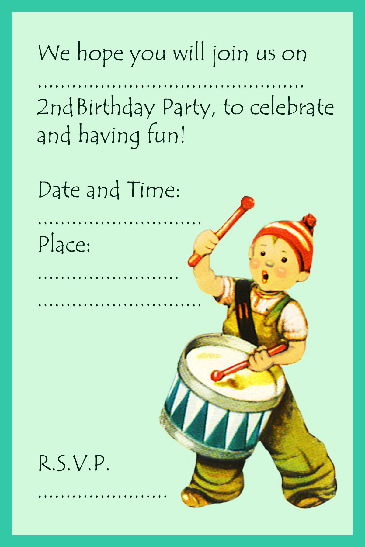 boy birthday invitation 2nd birthday