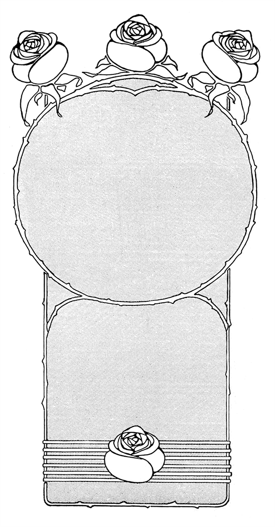 gray black Art Nouveau border frame