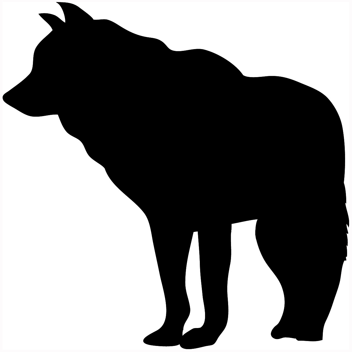 silhouette of standing wolf