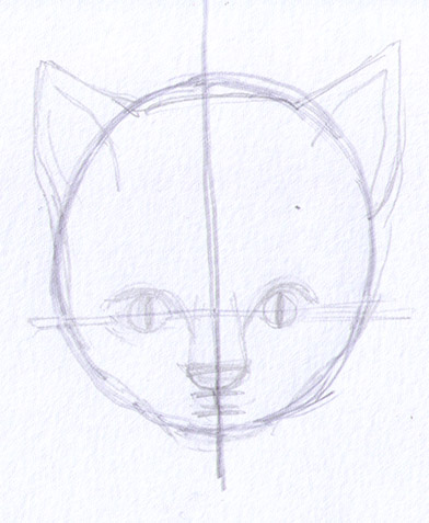 second drawing of cat's head
