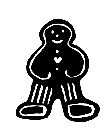 christmas ginger bread man silhouette