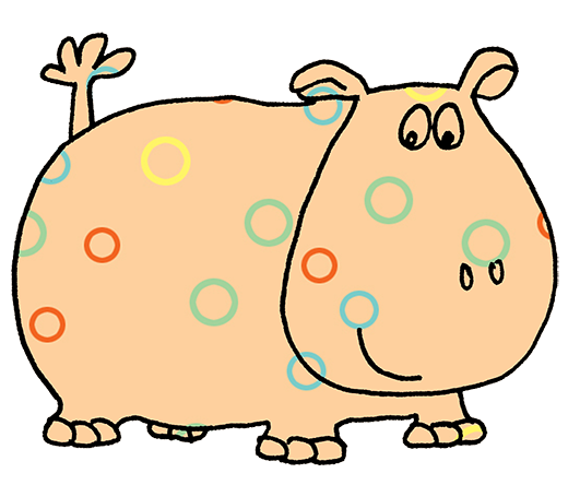 hippo clip art with pattern