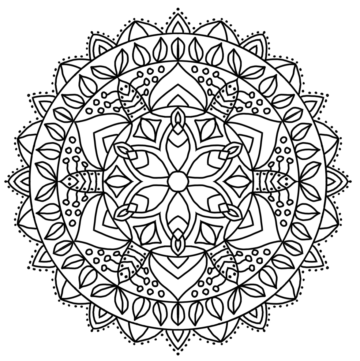pointed mandala motive for coloring