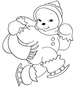 cute Christmas snowman coloring