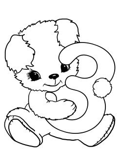 3rd birthday coloring page