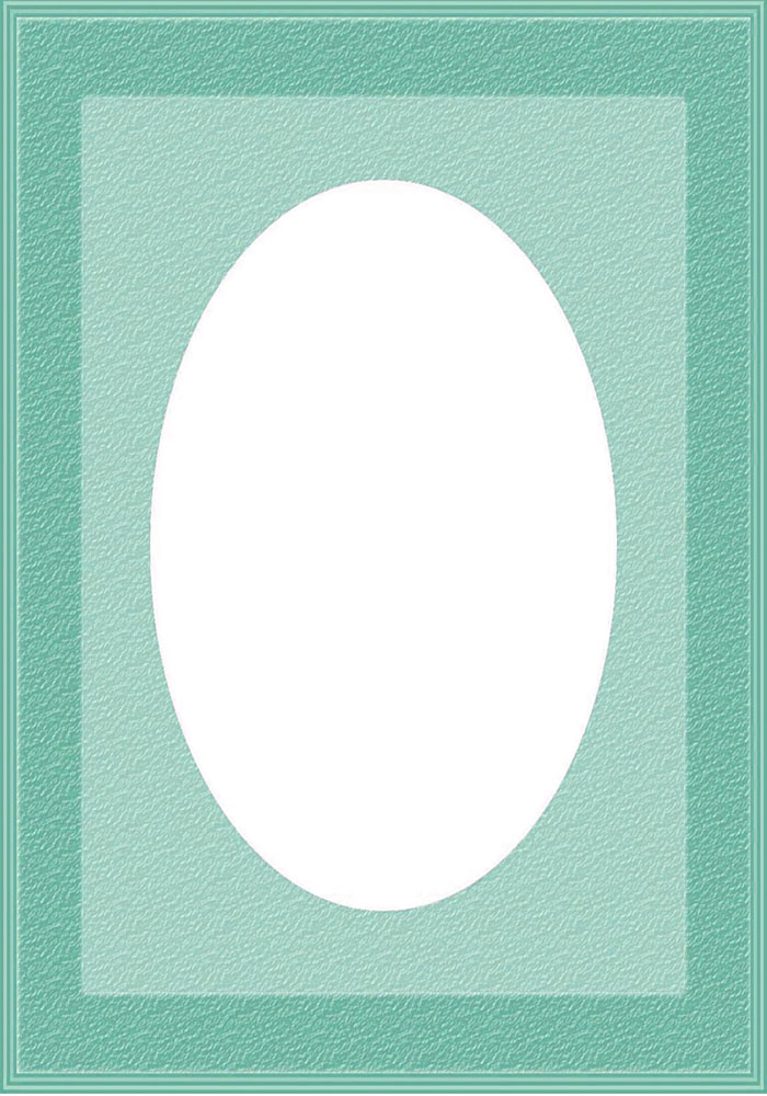 blue frame white oval