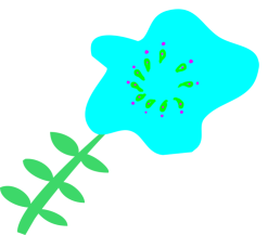 blue digital scrapbooking flower