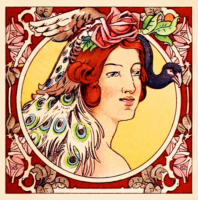 woman's face peacock