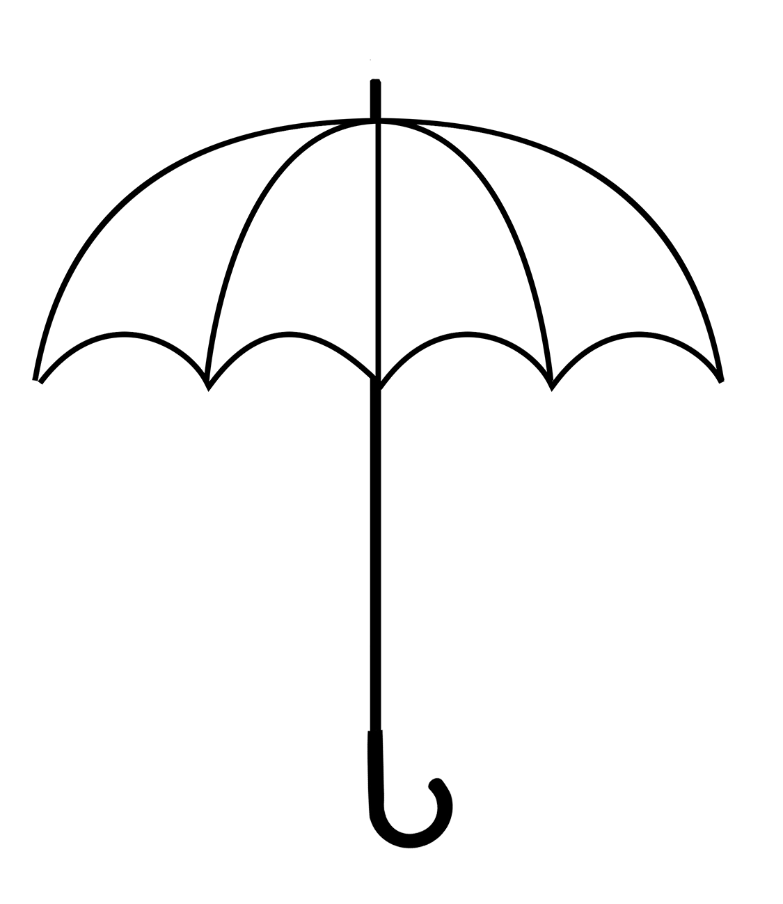 simple black and white umbrella clipart