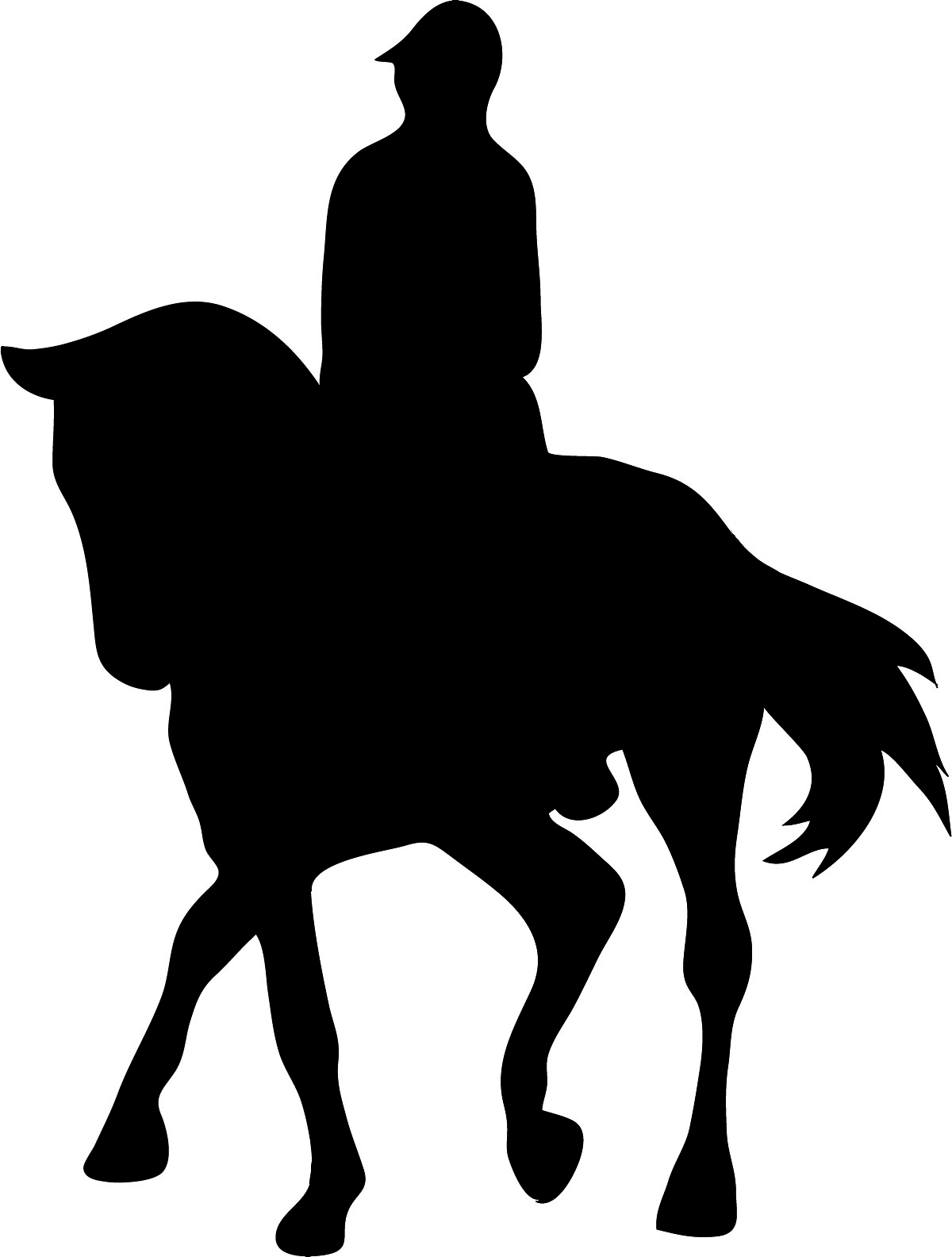 horse silhouette with horse and horseman