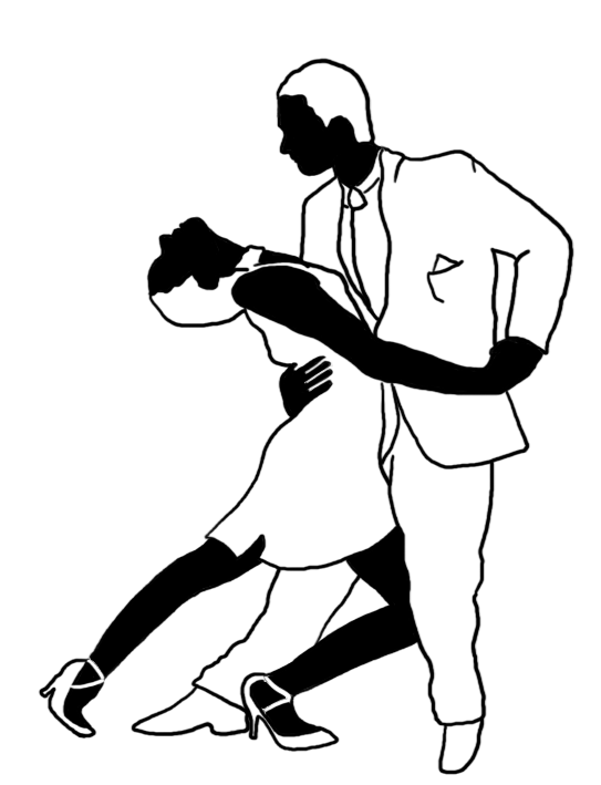 tango silhouette black white