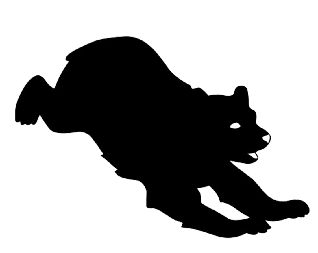 silhouette of jumping bear