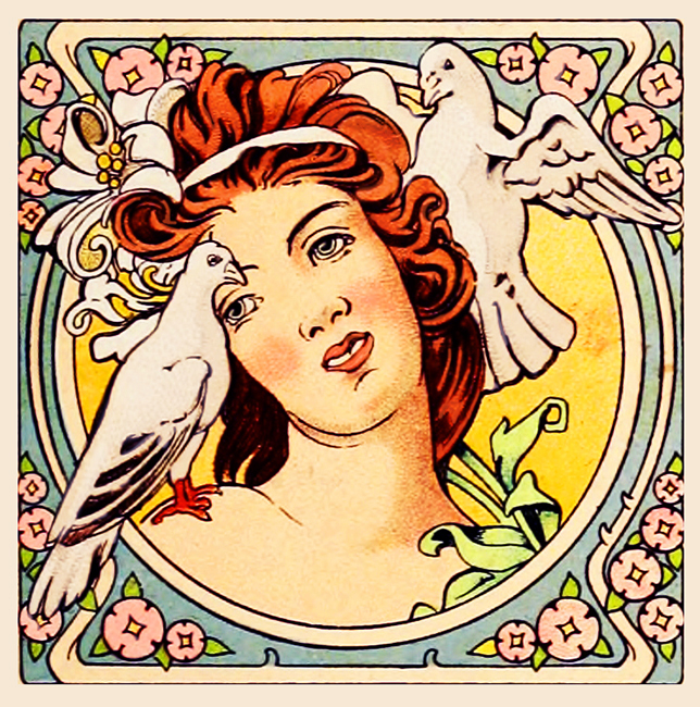 Womans face art nouveau