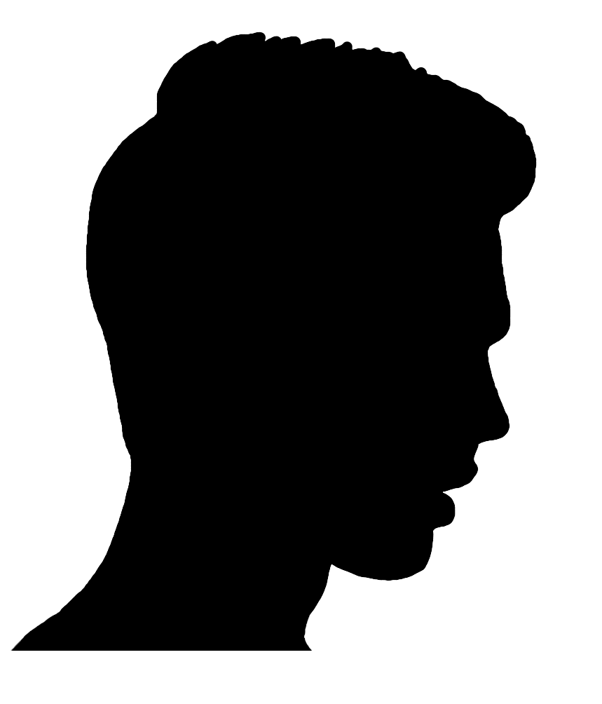 Profile silhouette of young man