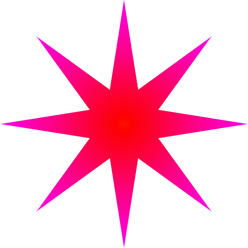 red radial star 8-pointed