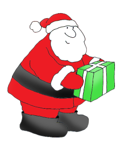 free Christmas clipart Santa with present