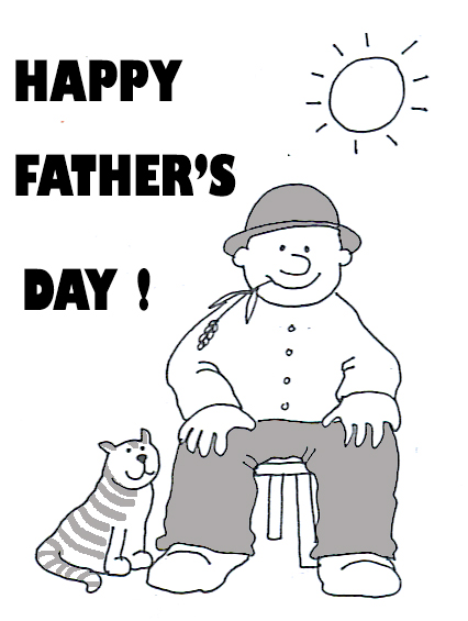happy fathers day cat man sun