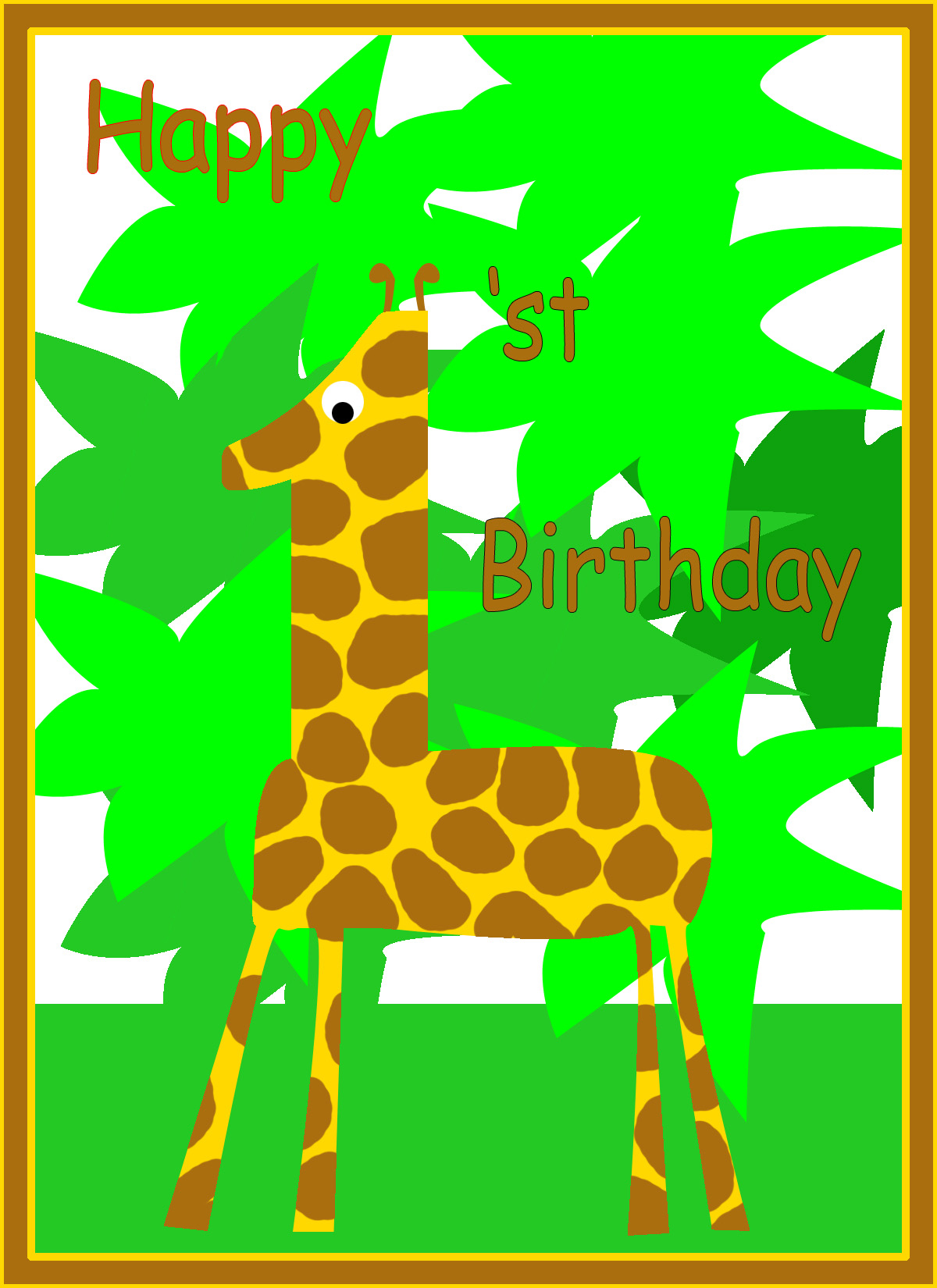 giraffe birthday card