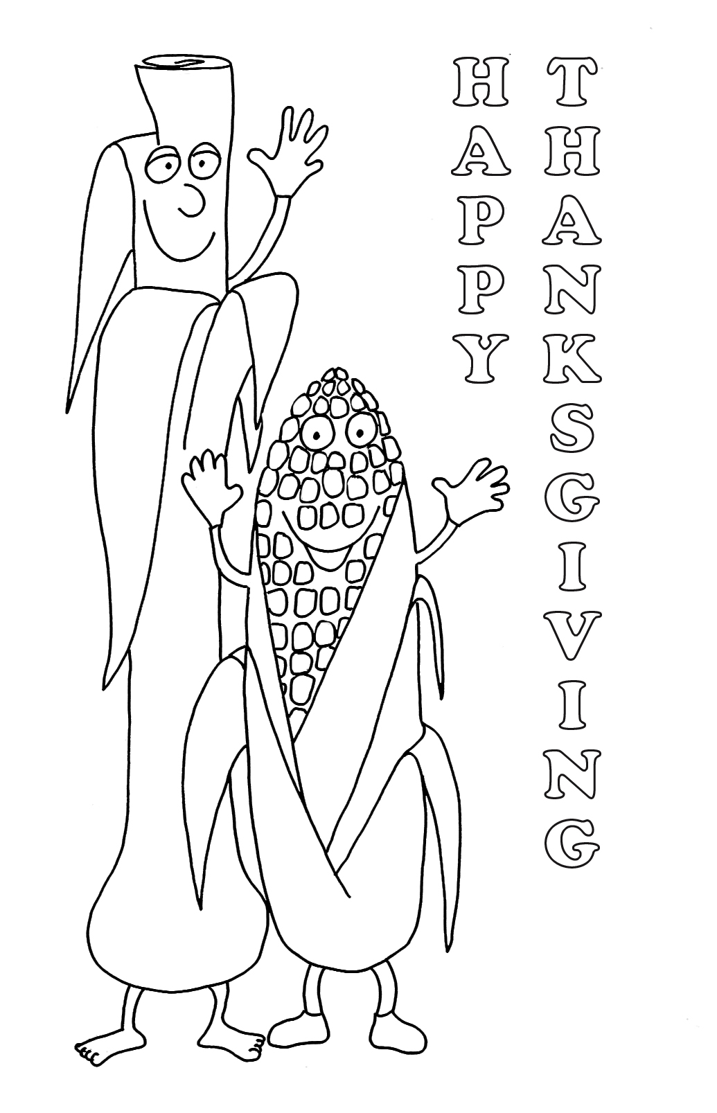 Thanksgiving coloring pages corn and leek