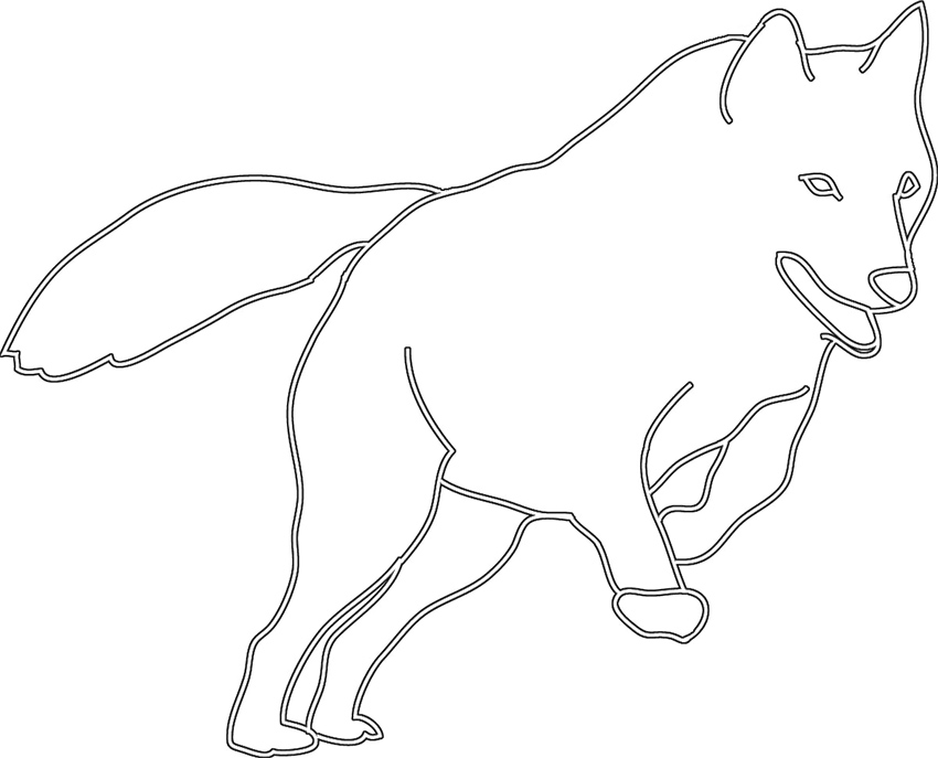 silhouette sketch of jumping wolf