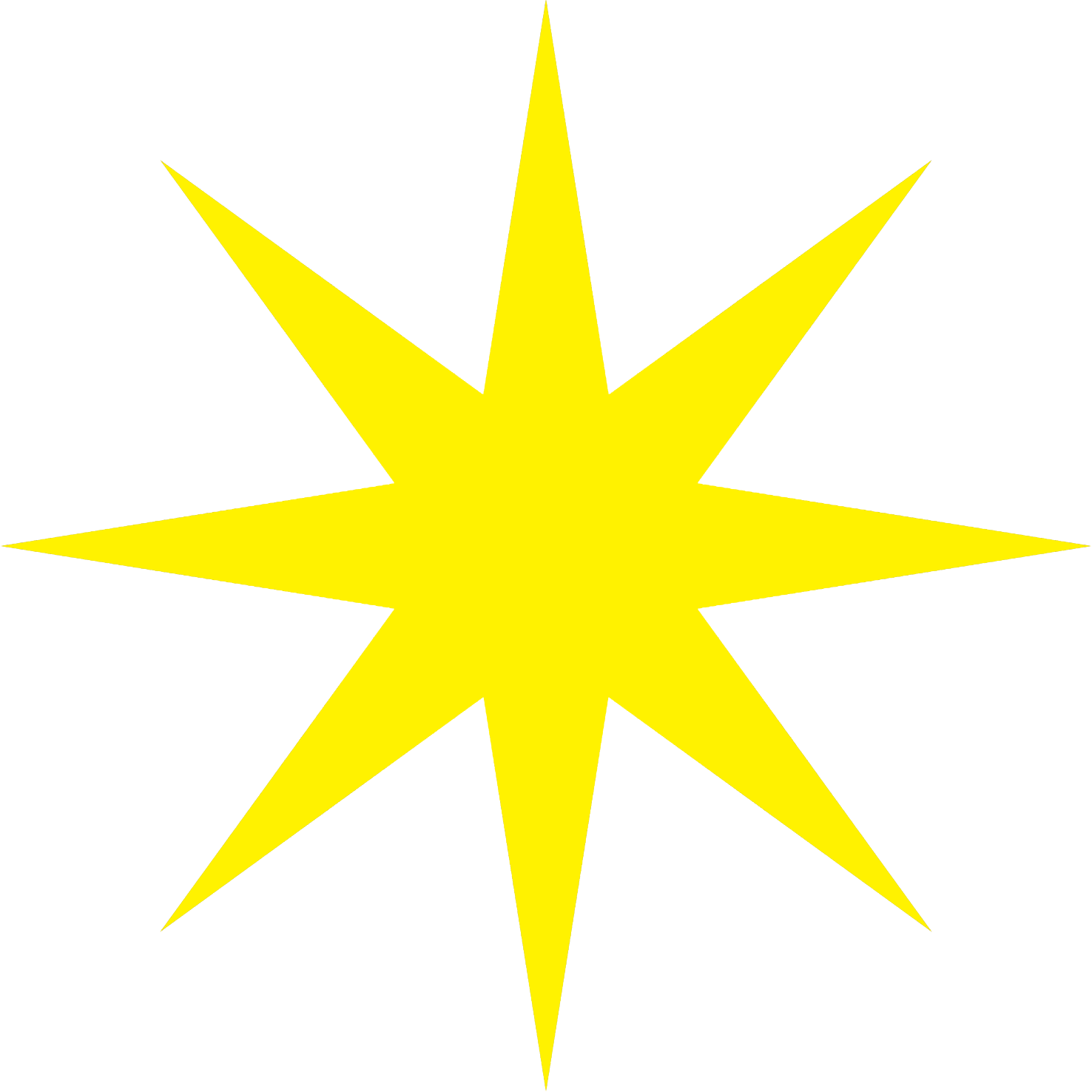 yellow 8-pointed star clipart