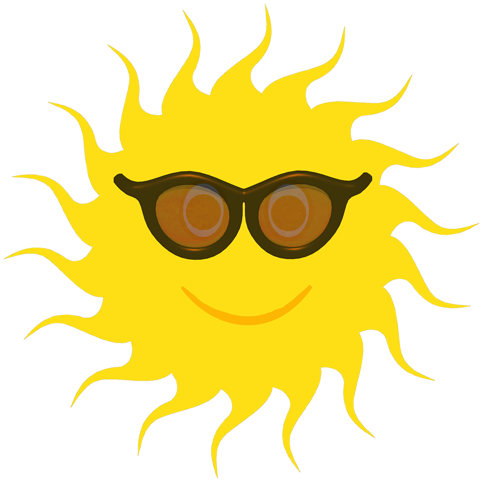 Yellow sun black sunglasses