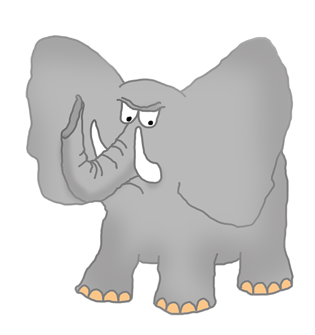angry elephant clipart