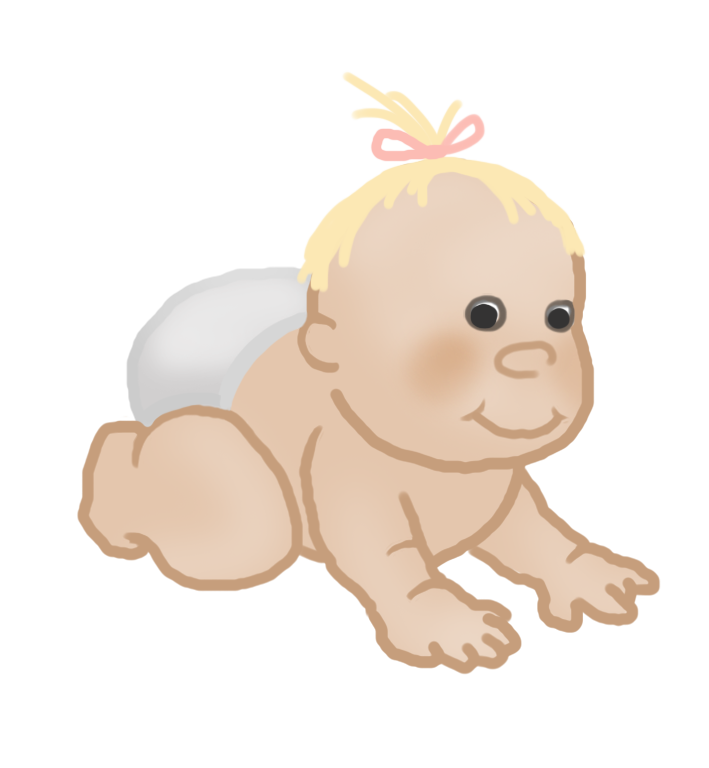 baby clipart crawling baby girl