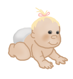 baby clipart crawling baby girl