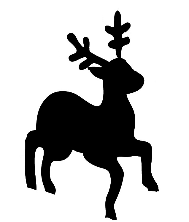 Silhouette of cute reindeer