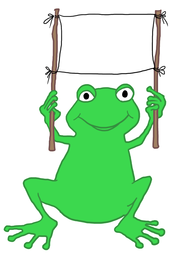 frog with banner
