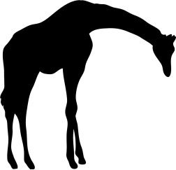 animal silhouette of giraffe